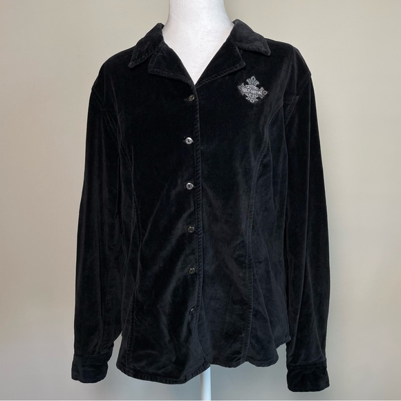 Vintage Harley Davidson Velvet Button Front Embroidered Shirt - Picture 3 of 9